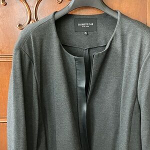 Lafayette 148 New York Charcoal Grey Longline Jacket